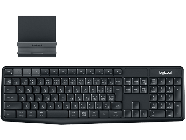 K375s Multi-Device Bluetooth Keyboard + Stand combo [ブラック/グレー]