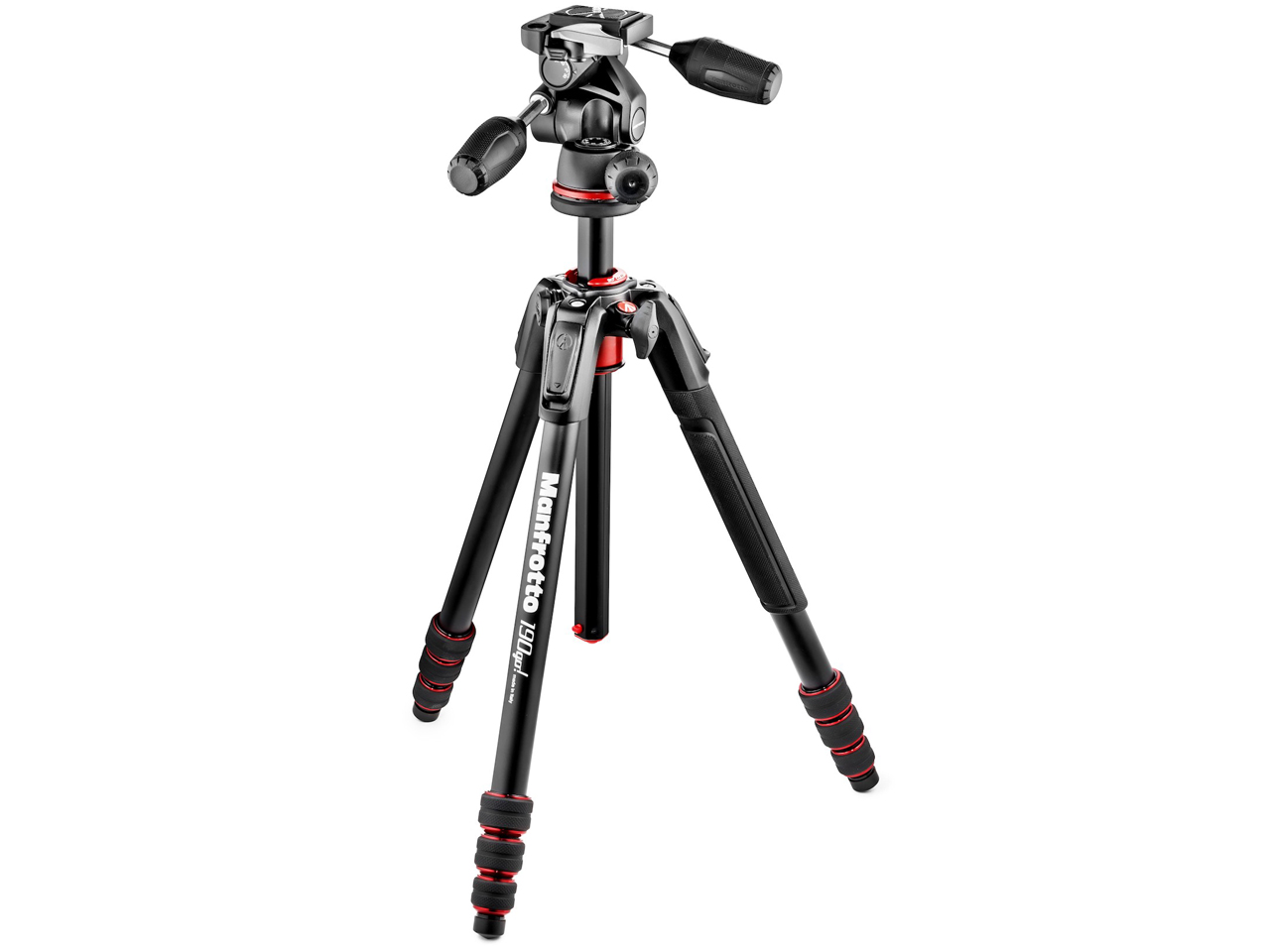 190Go！ アルミニウム三脚4段+3ウェイ雲台キット MK190GOA4TB-3W [ブラック]