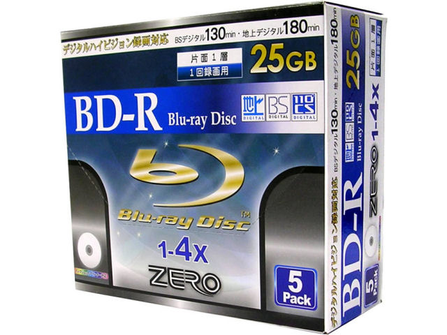 ZBR25-4X5PW (BD-R 4倍速 5枚組)