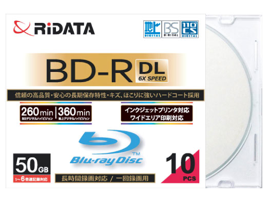 RIDATA BD-R260PW 6X.10P SC A [BD-R DL 6倍速 10枚組]