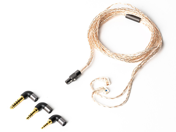 TIGER 3in1 Cable QDC-CABLE-TIGER-3IN1-COP ミニプラグ/2.5mm(4極)/4.4mmバランス(5極)⇔専用端子 [1.2m]