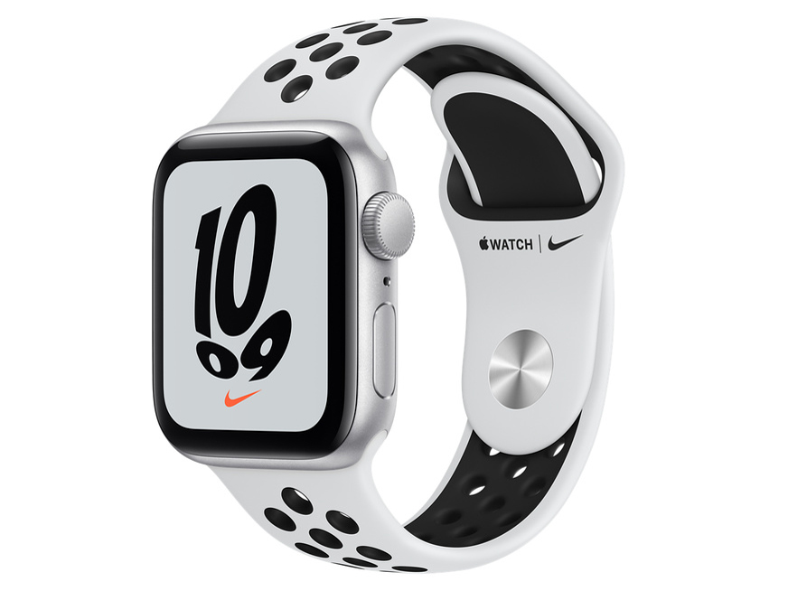 Apple Watch Nike SE GPSモデル 40mm MKQ23J/A [ピュアプラチナム/ブラックNikeスポーツバンド]