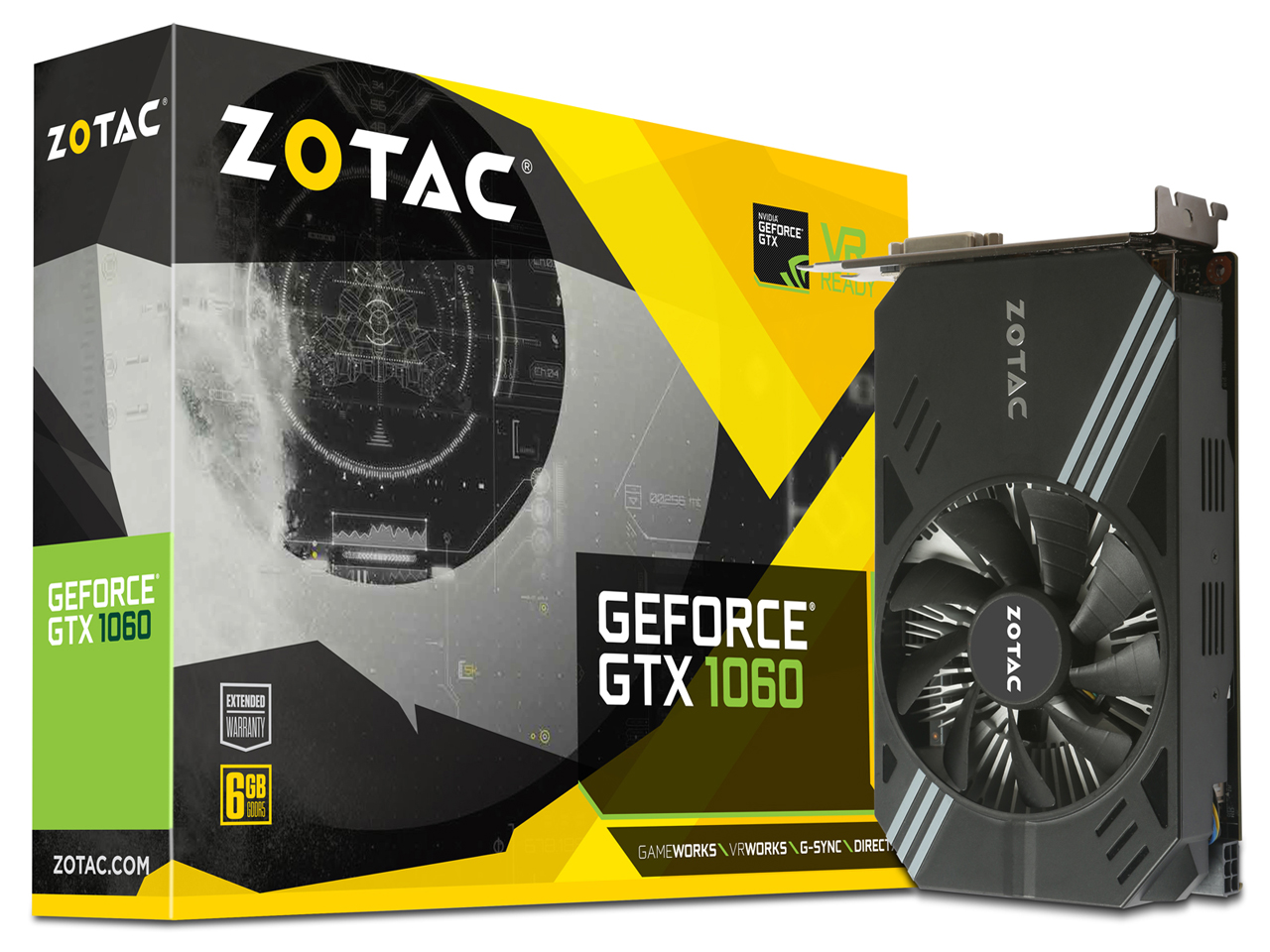 ZOTAC GeForce GTX 1060 6GB Single Fan ZT-P10600A-10L [PCIExp 6GB]