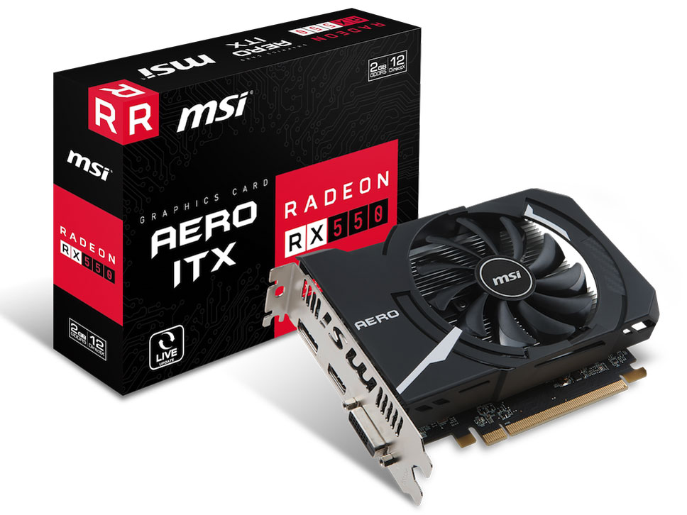 Radeon RX 550 AERO ITX 2G OC [PCIExp 2GB]