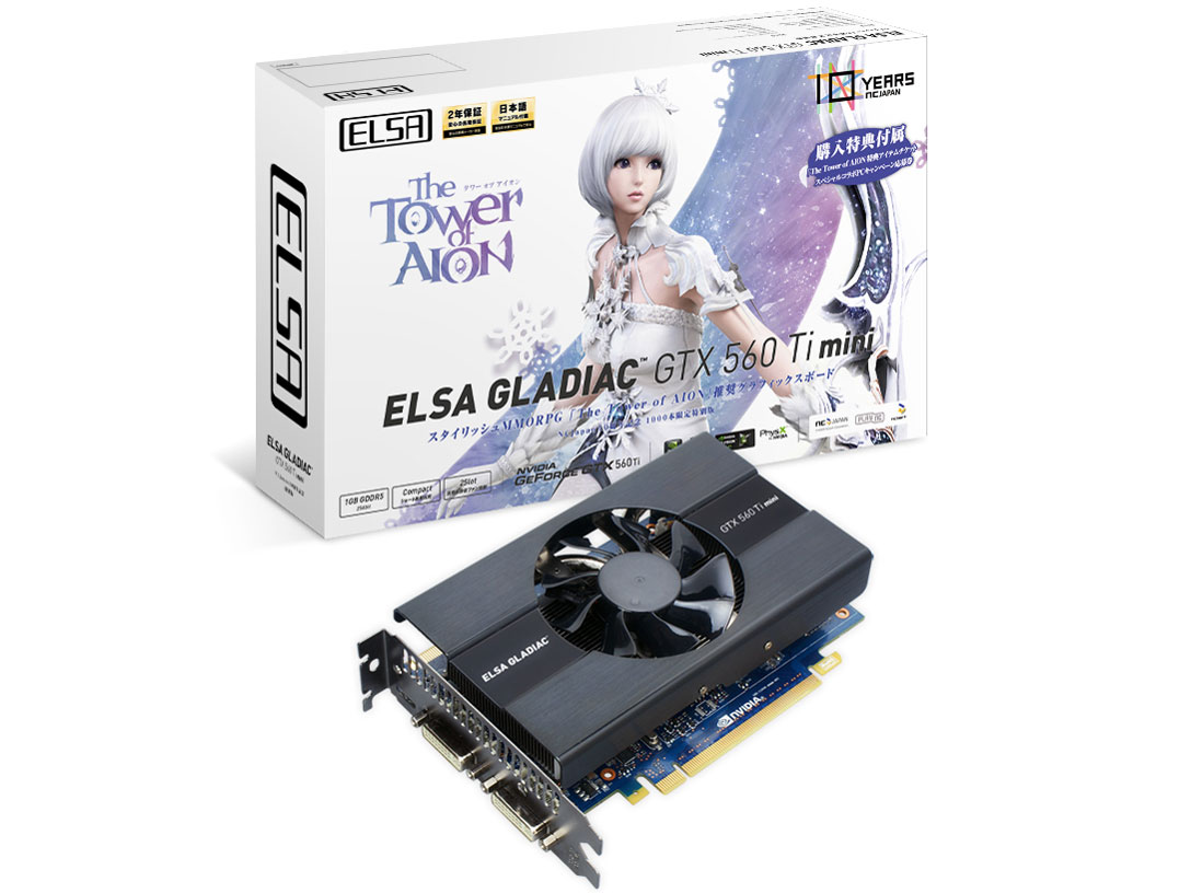 ELSA GLADIAC GTX 560 Ti mini 1GB NCJapan10周年記念特別版 [PCIExp 1GB]