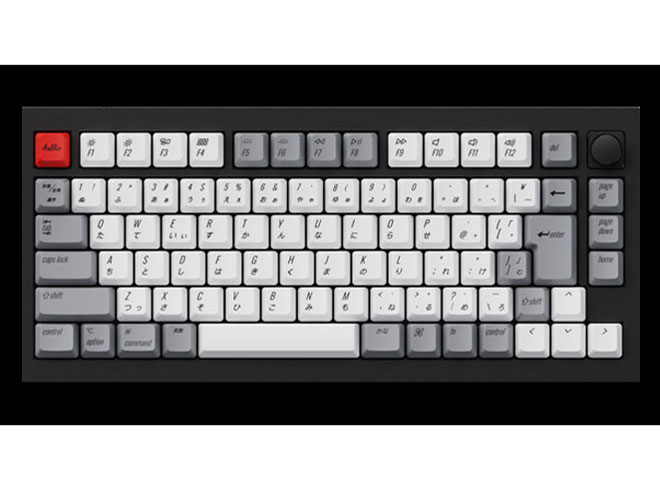 Q1 QMK Custom Mechanical Keyboard ノブバージョン Q1-M1-JIS 赤軸 [カーボンブラック]