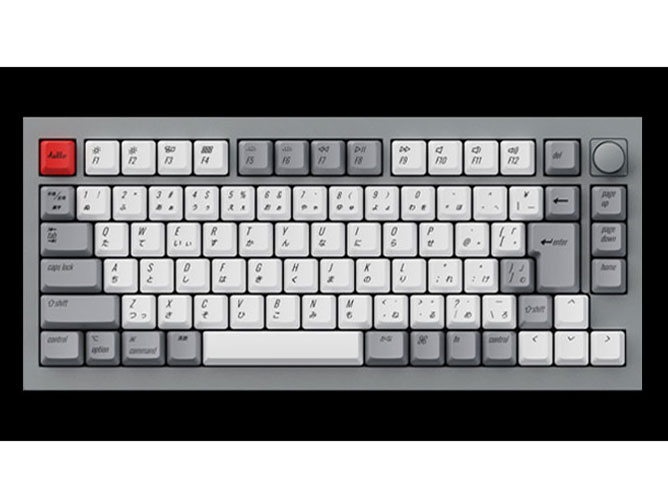 Q1 QMK Custom Mechanical Keyboard ノブバージョン Q1-N2-JIS 青軸 [シルバーグレー]