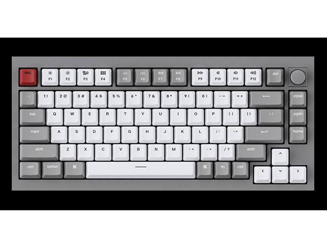 Q1 QMK Custom Mechanical Keyboard ノブバージョン Q1-N2-US 青軸 [シルバーグレー]