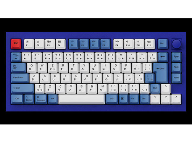 Q1 QMK Custom Mechanical Keyboard ノブバージョン Q1-O1-JIS 赤軸 [ネイビーブルー]