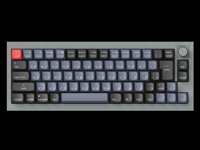 Q2 QMK Custom Mechanical Keyboard ノブバージョン Q2-N1-JIS 赤軸 [シルバーグレー]