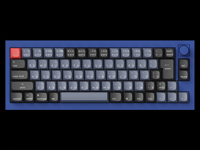 Q2 QMK Custom Mechanical Keyboard ノブバージョン Q2-O1-JIS 赤軸 [ネイビーブルー]