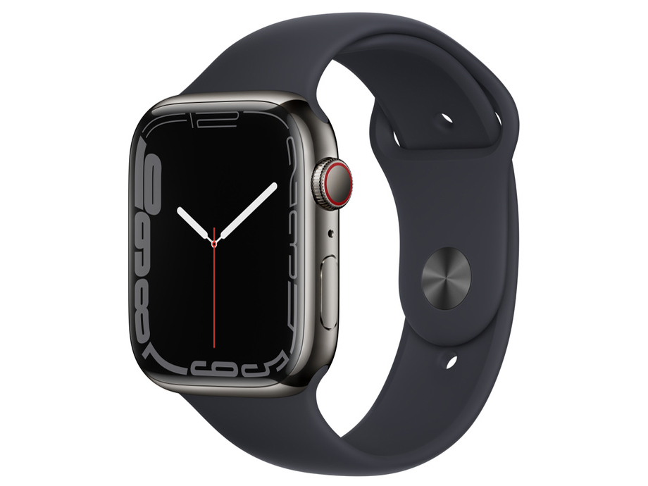 Apple Watch Series 7 GPS+Cellularモデル 45mm MNAX3J/A [グラファイトステンレススチールケース/ミッドナイトスポーツバンド]