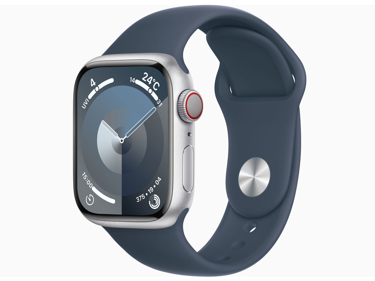 Apple Watch Series 9 GPS+Cellularモデル 41mm MRHW3J/A [シルバー/ストームブルースポーツバンド M/L]