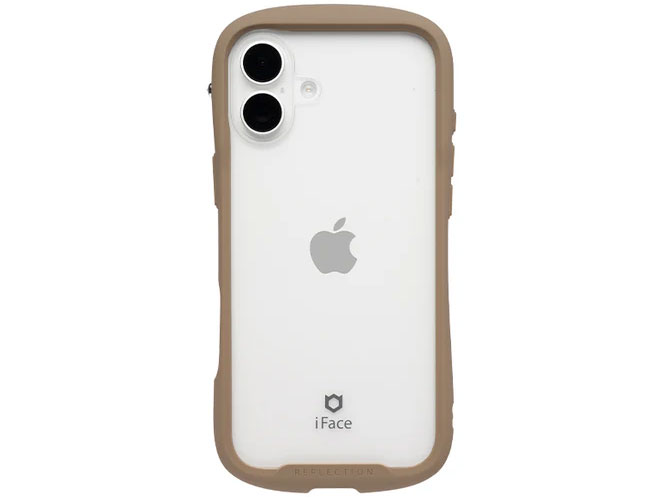 iFace Reflection 強化ガラスクリアケース iPhone 16 Plus用 [ベージュ]