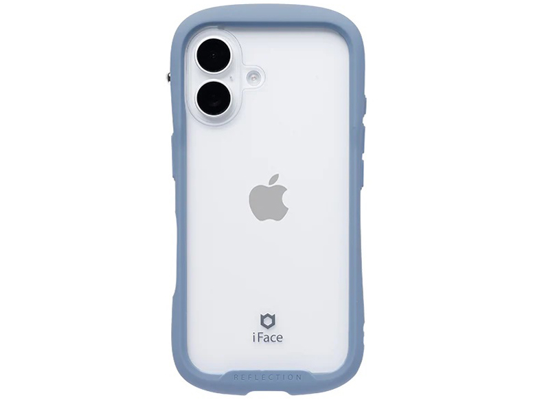 iFace Reflection 強化ガラスクリアケース iPhone 16用 [ペールブルー]