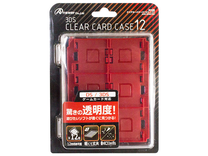 3DS用 クリアカードケース12 ANS-3D087RD [レッド]