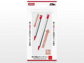 3DS用 伸び縮みタッチペン DJ-3DSTP-RD [レッド]