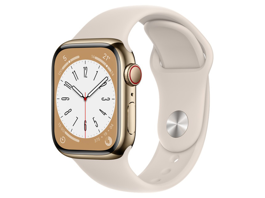 Apple Watch Series 8 GPS+Cellularモデル 41mm MNJC3J/A [ゴールドステンレススチールケース/スターライトスポーツバンド]