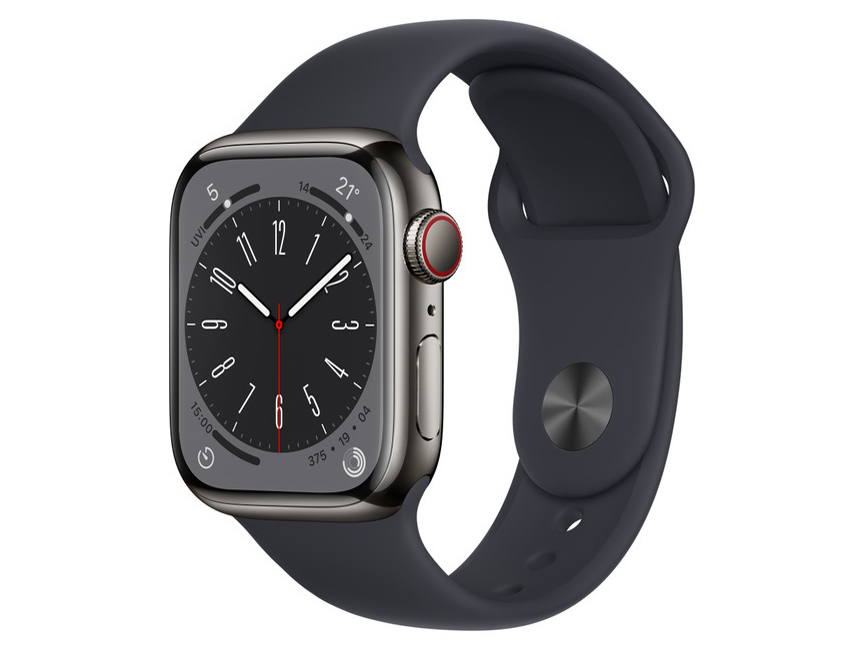 Apple Watch Series 8 GPS+Cellularモデル 41mm MNJJ3J/A [グラファイトステンレススチールケース/ミッドナイトスポーツバンド]