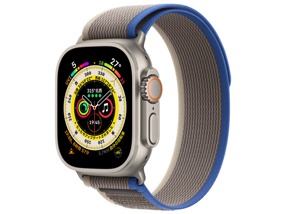 Apple Watch Ultra GPS+Cellularモデル 49mm MQFV3J/A [ブルー/グレイトレイルループ M/L]