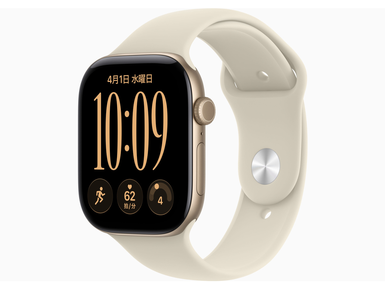 Apple Watch Series 12 GPSモデル 46mm MJEN4X/A [ライトゴールド・サンドスポーツバンド S/M]