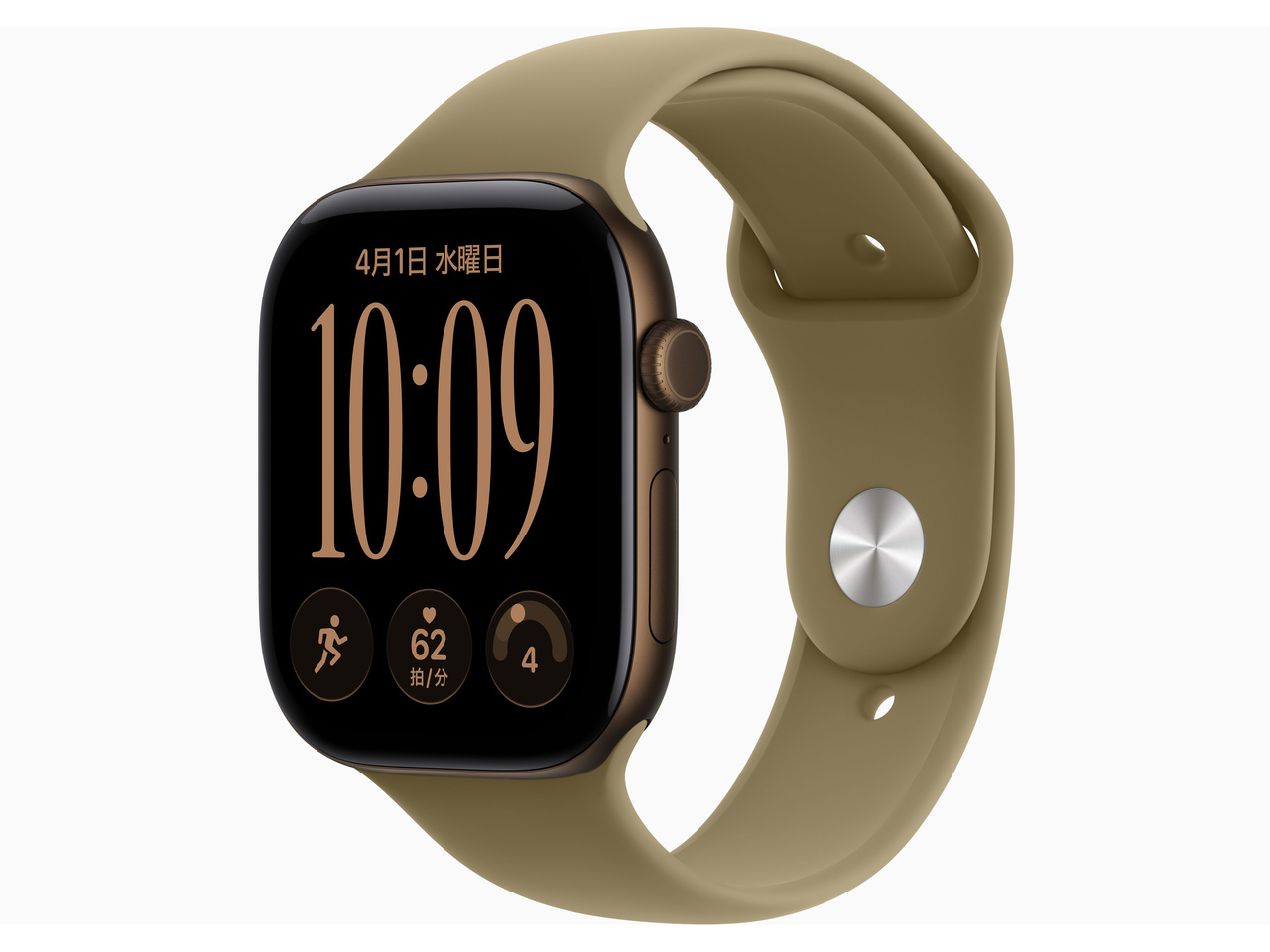 Apple Watch Series 12 GPSモデル 46mm MJEQ4X/A [ダークブロンズ・オリーブスポーツバンド S/M]