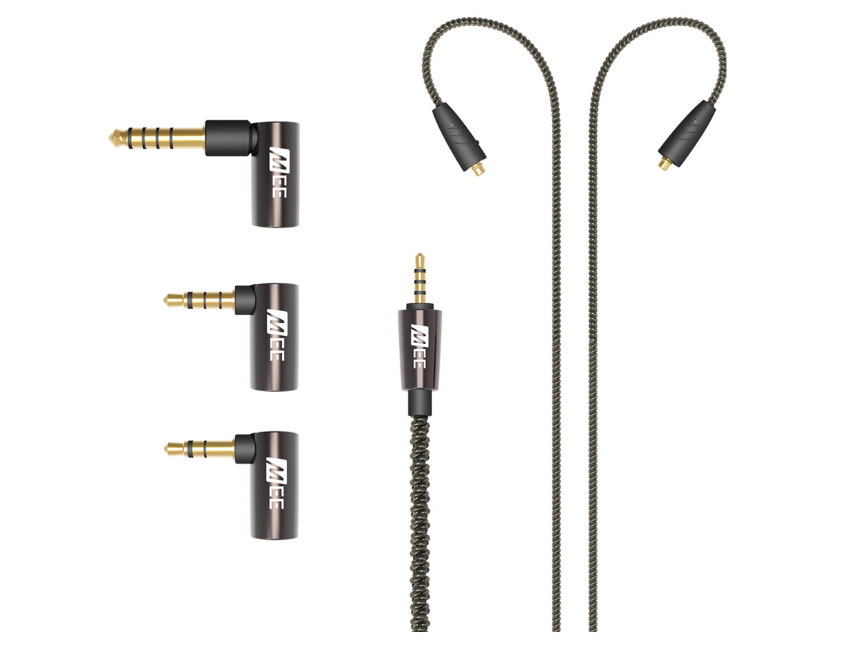 Universal MMCX Balanced Audio Cable with adapter set 2.5mm(4極)/ミニプラグ/ミニプラグ(4極)/4.4mmバランス(5極)⇔MMCX