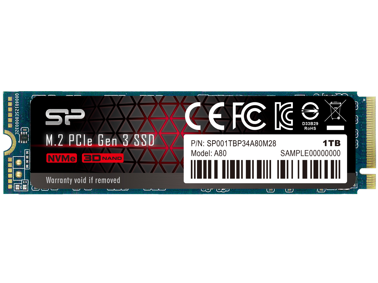 PCIe Gen3x4 P34A80 SP001TBP34A80M28