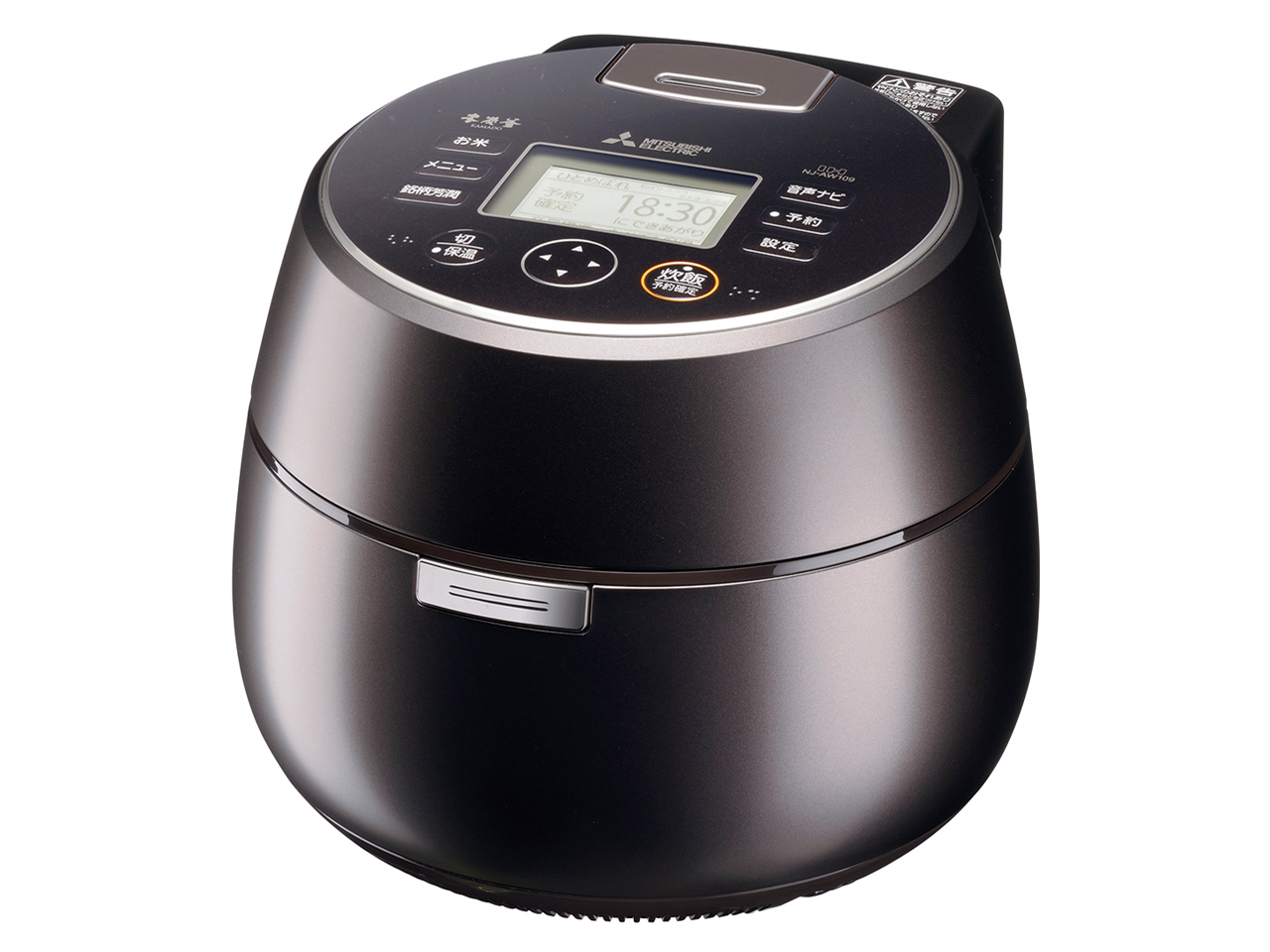 本炭釜 KAMADO NJ-AW109-B [黒銀蒔]