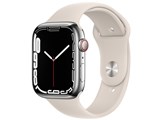 Apple Watch Series 7 GPS+Cellularモデル 45mm MKJV3J/A [シルバーステンレススチールケース/スターライトスポーツバンド]