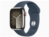 Apple Watch Series 9 GPS+Cellularモデル 41mm MRJ23J/A [シルバーステンレススチールケース/ストームブルースポーツバンド S/M]