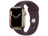 Apple Watch Series 7 GPS+Cellularモデル 45mm MKJX3J/A [ゴールドステンレススチールケース/ダークチェリースポーツバンド]