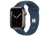 Apple Watch Series 7 GPS+Cellularモデル 45mm MKL23J/A [グラファイトステンレススチールケース/アビスブルースポーツバンド]