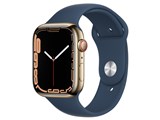 Apple Watch Series 7 GPS+Cellularモデル 45mm MN9M3J/A [ゴールドステンレススチールケース/アビスブルースポーツバンド]