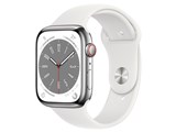 Apple Watch Series 8 GPS+Cellularモデル 45mm MNKE3J/A [シルバーステンレススチールケース/ホワイトスポーツバンド]