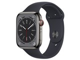 Apple Watch Series 8 GPS+Cellularモデル 45mm MNKU3J/A [グラファイトステンレススチールケース/ミッドナイトスポーツバンド]