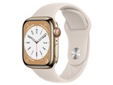 Apple Watch Series 8 GPS+Cellularモデル 41mm MNJC3J/A [ゴールドステンレススチールケース/スターライトスポーツバンド]