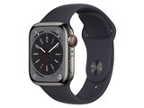 Apple Watch Series 8 GPS+Cellularモデル 41mm MNJJ3J/A [グラファイトステンレススチールケース/ミッドナイトスポーツバンド]
